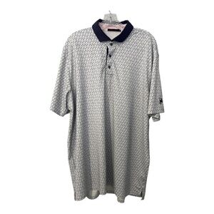 Greyson Polo Shirt Men's XL Blue Geometric All Over Print Stretch Logo Golf